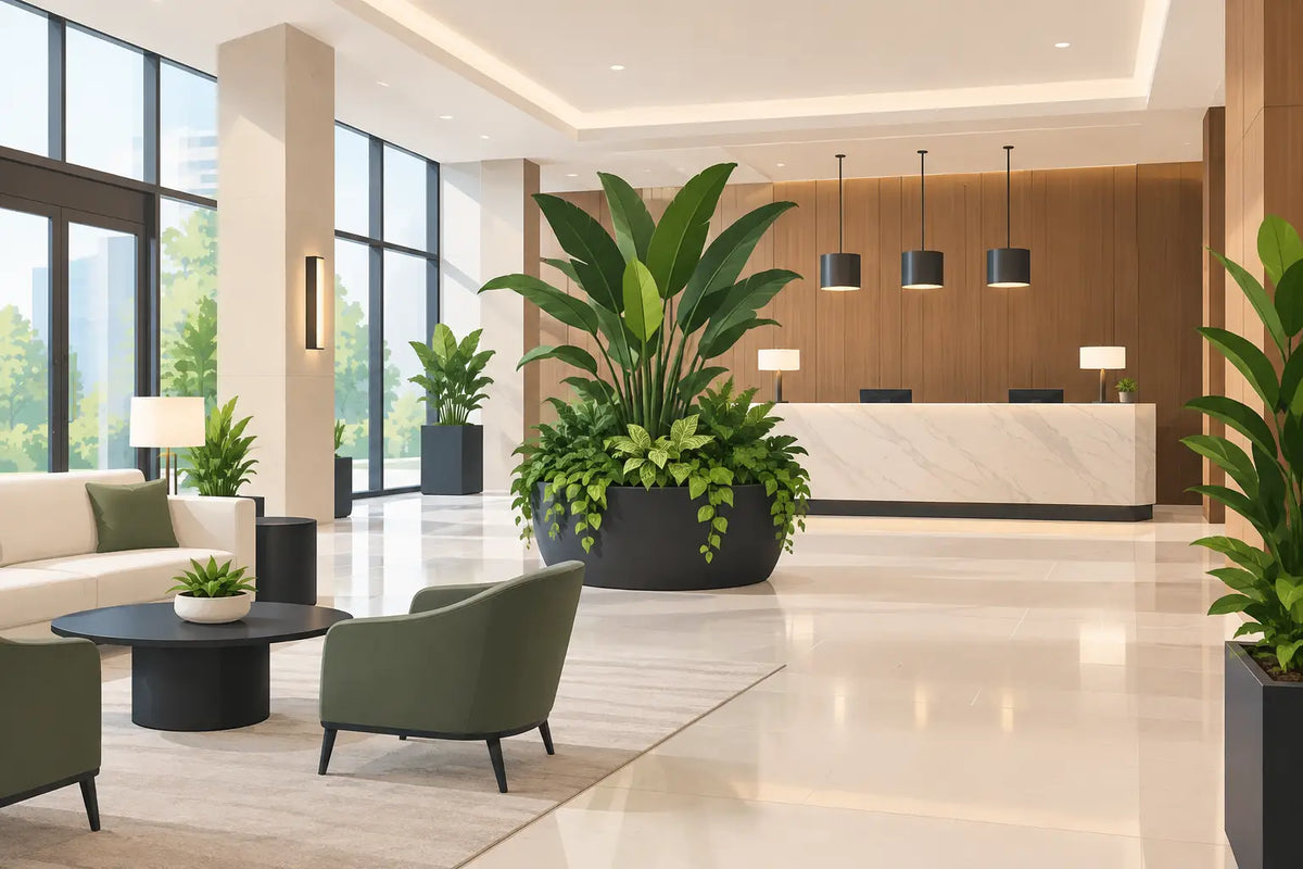 A Hotel Lobby Plant Installation Example That Works