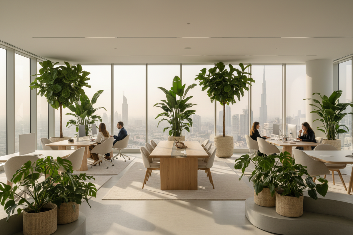 Why Large Office Plants Work Better Than Small Plants in Expansive UAE Workspaces