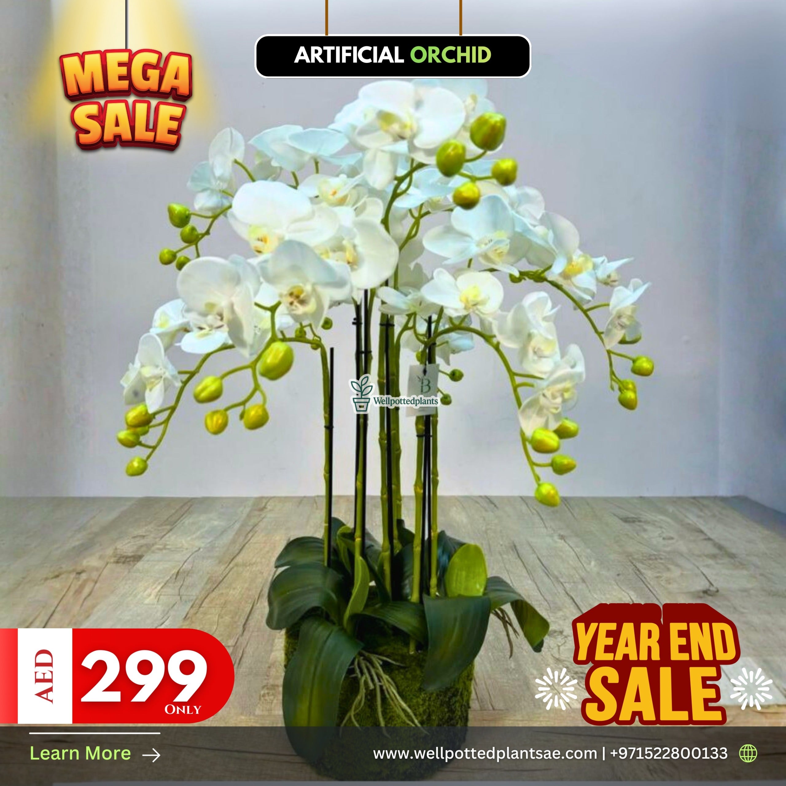Mega Sale Artificial Orchid Plants UAE at 60cm