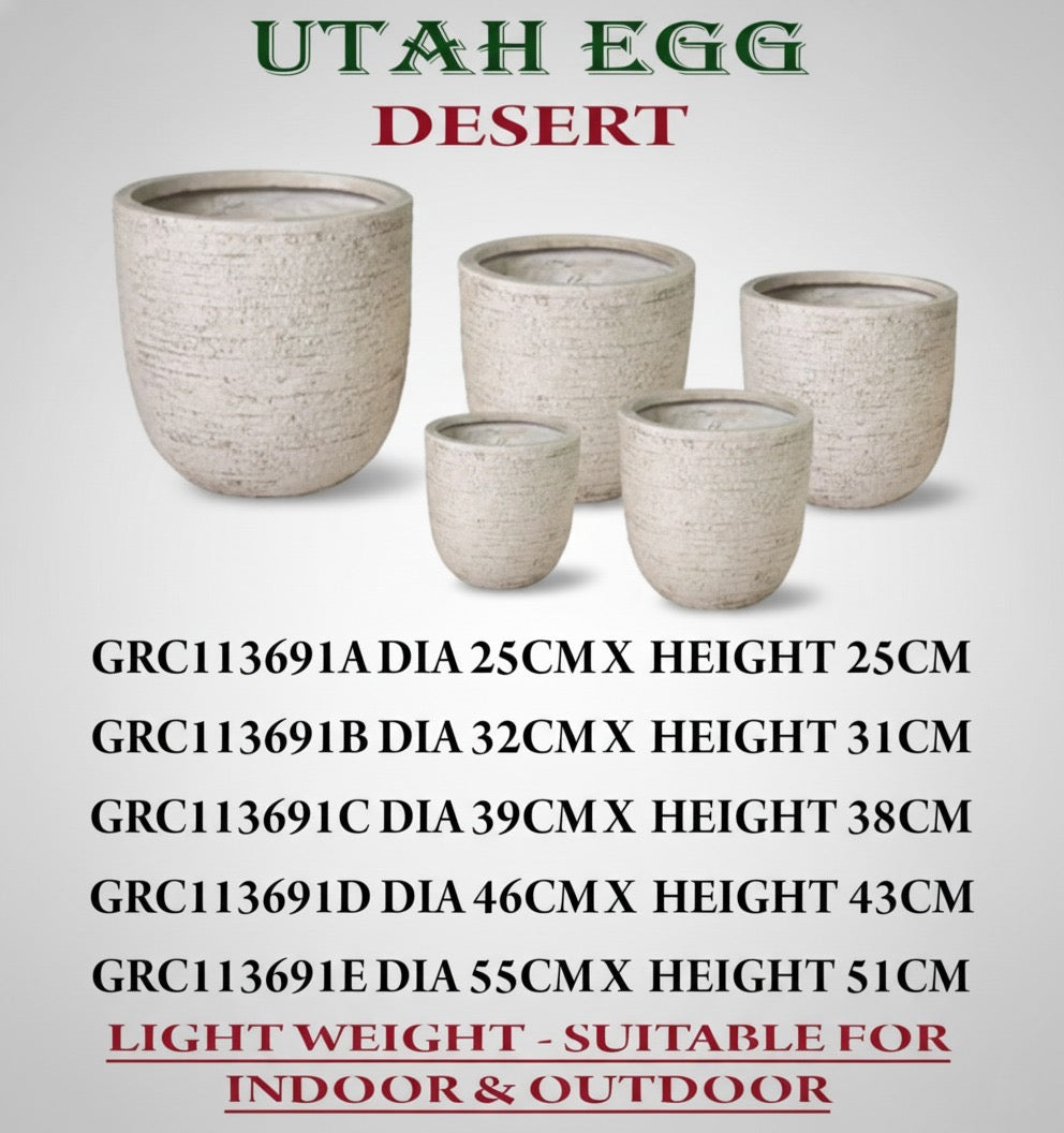 Fiber Pot Beige Egg